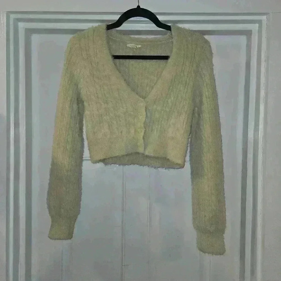 Garage Womens V-Neck Long Sleeve Knit Cardigan Mint Green Size Medium - Picture 2 of 9